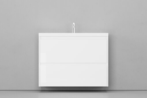 Тумба подвесная VELVEX Klaufs 100.2Y.NEW белый с раковиной Velvex Mario 100