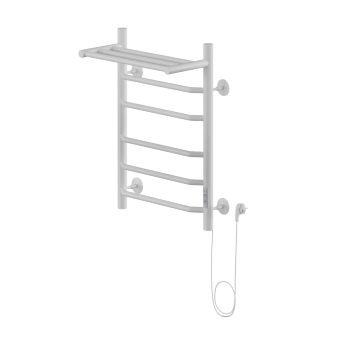 Полотенцесушитель Электрич.кабельный Ника WAY-3 60/40 с полкой RAL9016 белый матовый правый тэн
