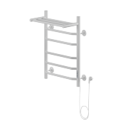 Полотенцесушитель Электрич.кабельный Ника WAY-3 60/40 с полкой RAL9016 белый матовый правый тэн