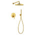 ECO-DSET-BORO Душевой набор (встраиваемый смеситель с кнопочным управлением, верхний душш диаметр 25 см, ручной душ со шлангом, штуцером и держателем), брашированное золото ECO-DSET-BORO Душевой набор (встраиваемый смеситель с кнопочным управлением, верхний душш диаметр 25 см, ручной душ со шлангом, штуцером и держателем), брашированное золото