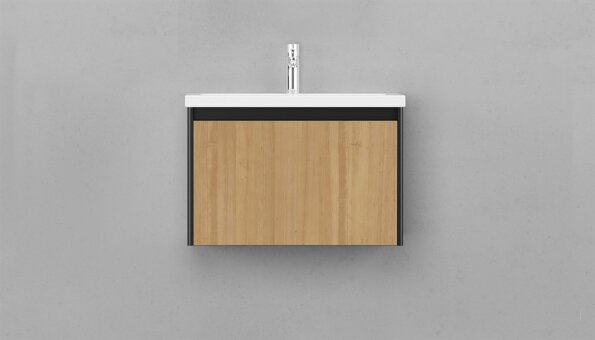 Тумба подвесная VELVEX Klaufs 70.1Y-617.217 с раковиной Cersanit COMO 70