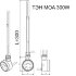 Электрический ТЭН TERMА MOA 300W белый, скрытое подключение