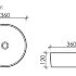 Умывальник чаша накладная круглая Element 360*360*120мм
