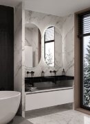 Столешница моноблок 141х45х8 Armadi Art FLAT CALACATTA 859-140-CLCT