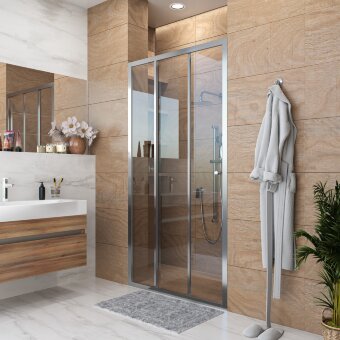 Дверь душевая раздвижная 90x190 GROSSMAN GR-D90Fa профиль хром стекло прозрачное 5 мм Дверь душевая раздвижная 90x190 GROSSMAN GR-D90Fa профиль хром стекло прозрачное 5 мм