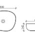 Умывальник чаша накладная ассиметричной формы Element 550*400*140мм