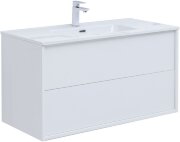 Тумба под раковину Aquanet Lino 100 (Flat) белый глянец