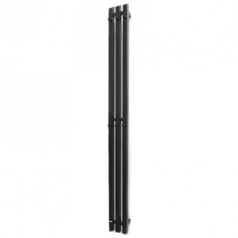 Полотенцесушитель ГРОТА CORSA 130/1200 RAL9005 черный матовый с крючками