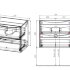 База под керамическую раковину Mia Slim 700 подвесная, 2 выкатных ящика soft close, R.Wood