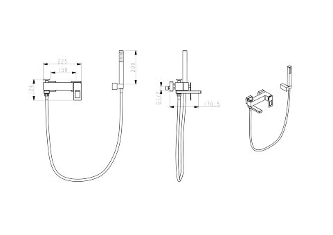Смеситель Q для ванны WhiteRed