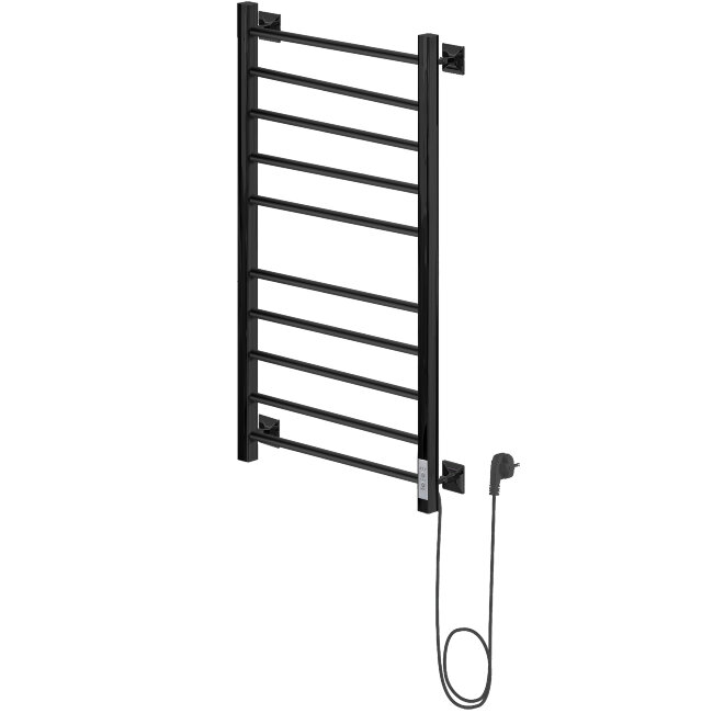 Полотенцесушитель Электрич.кабельный Ника STEP-3 100/50 RAL9005 черный матовый правый тэн