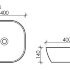 Умывальник чаша накладная квадратная Element 400*400*140мм