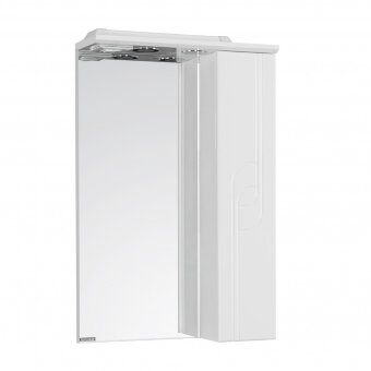 Зеркальный шкаф ПАНДА 50, правый, белый