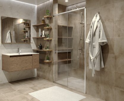 Дверь душевая раздвижная 110x190 GROSSMAN GR-D110Fl1 профиль хром стекло прозрачное 6 мм Дверь душевая раздвижная 110x190 GROSSMAN GR-D110Fl1 профиль хром стекло прозрачное 6 мм