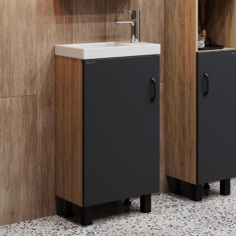 Тумба Onika Тимбер 45 напольная, серая мат./дуб сонома (ум. Фостер 45) 104509 Тумба Onika Тимбер 45 напольная, серая мат./дуб сонома (ум. Фостер 45) 104509