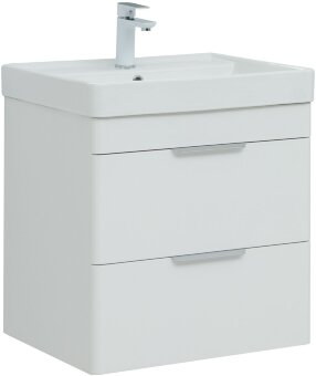 Тумба под раковину Aquanet Ирис new 60 белый глянец (2 ящика)