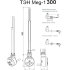 Электрический ТЭН Мег 1.0 300W RAL 9005 черный, кабель спиральный с вилкой