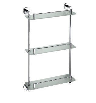 Полочка стеклянная тройная 40 см BEMETA OMEGA хром