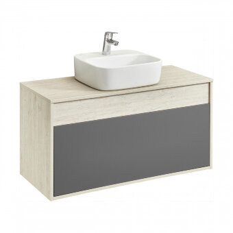 Тумба ЛОФТ УРБАН 100, серый графит, дуб орегон (под раковину MILA 40, MILA 35)