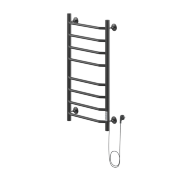 Полотенцесушитель Электрич.кабельный Ника WAY-3 80/40 RAL9005 черный матовый правый тэн