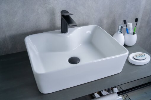 Раковина Gid N9091 51176 накладная белая 48x37x13