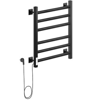Полотенцесушитель Электрич.кабельный Ника STEP-3 60/50 RAL9005 черный матовый левый тэн