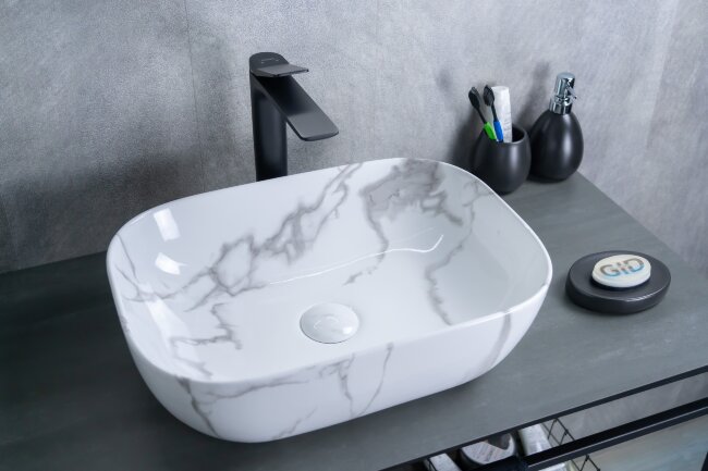 Раковина Gid Mnc333C 54469 накладная под камень глянцевая 46x32.5x13.5 Раковина Gid Mnc333C 54469 накладная под камень глянцевая 46x32.5x13.5