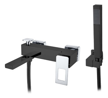 Смеситель для ванны Q BlackChrome_Комплект