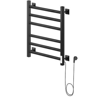 Полотенцесушитель Электрич.кабельный Ника STEP-3 60/50 RAL9005 черный матовый правый тэн