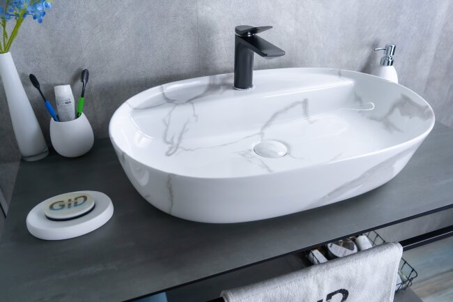 Раковина Gid Mnc346C 54470 накладная под камень глянцевая 61x41x14 Раковина Gid Mnc346C 54470 накладная под камень глянцевая 61x41x14