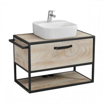 Тумба ЛОФТ ФАБРИК 80, дуб эндгрейн (под раковину ФАБИА 80, VICTORIA-N 80, ОДРИ)