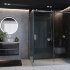 Дверь раздвижная Roca Area 1200x2000, правая, ручка слева, прозрачное стекло, профиль xром MP05R2012M
