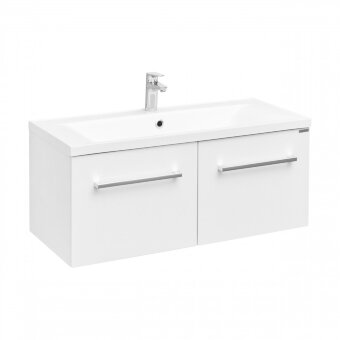 Тумба МАДРИД 100 М, 2 ящика, белая (под раковину АЙРИС 100, АЙРИС М 100, ПРЕМЬЕР 100, ПРЕМЬЕР М 100)
