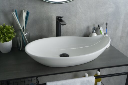 Раковина Gid N9052 51116 накладная белая 65x38x14