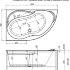 Акриловая ванна Aquanet Graciosa 150x90 L (с каркасом)