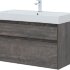 Тумба под раковину Aquanet Nova Lite 100 (SLIM SYNERGY) дуб рошелье, 2 ящика