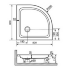 Душевой поддон полукруглый RGW STYLE P 800x800