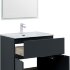 Тумба под раковину Aquanet Алвита new 70 1 ящик, 2 дверцы, антрацит