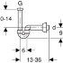 Трубный сифон Geberit для умывальника и биде, горизонтальный выпуск: d=40мм, G=1 1/4", Белый «Alpine»