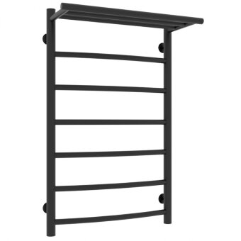 Полотенцесушитель Laris Классик П7 500/800 с полкой черный матовый 73208024ЧМ RU Полотенцесушитель Laris Классик П7 500/800 с полкой черный матовый 73208024ЧМ RU