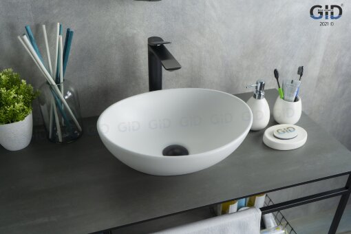 Раковина Gid N900 51164 накладная белый матовый 41x34x15