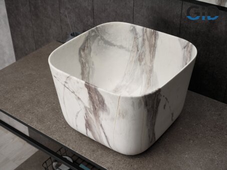 Раковина Gid Mnc9301 54480 накладная под камень матовый 36x36x25.5
