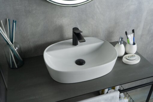 Раковина Gid N9045 51166 накладная белая 50x38x12