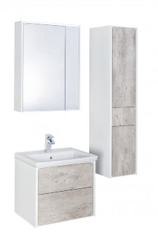 Зеркальный шкаф Roca Ronda 60 белый матовый/бетон ZRU9303007 Зеркальный шкаф Roca Ronda 60 белый матовый/бетон ZRU9303007