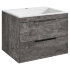 База под раковину Chiara 2D 600 подвесная, 2 выкатных ящика soft-close, G.Stone