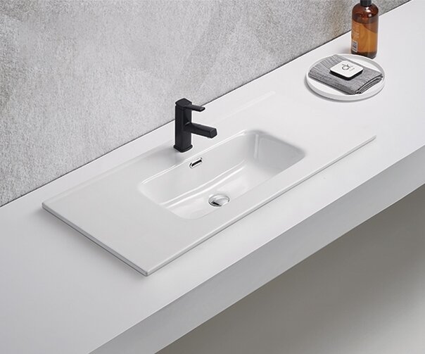 Раковина Gid 9010s 71159 встраиваемая сверху белая 101.5x46.5x17