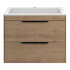 База под раковину Chiara 2D 600 подвесная, 2 выкатных ящика soft-close, N.Oak