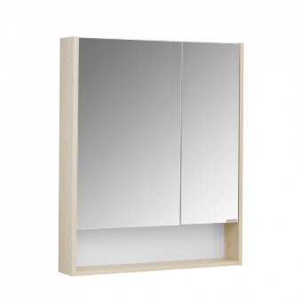 Зеркальный шкаф СКАНДИ 70, белый, дуб верона