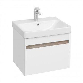 Тумба МАРТИ 55, подвесная, белая, ясень шимо (под раковину АДРИАНА 55)