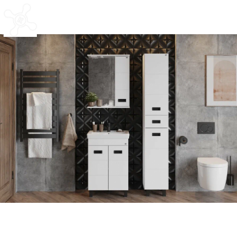 Тумба Onika БАЛТИКА-КВАДРО Black 55.11 под раковину Santek ТИГОДА 55